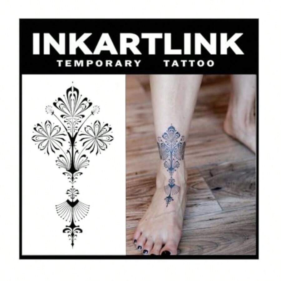 INKARTLINK タトゥーシール 花 ジャグアタトゥー 2枚セット 2週間 長持ち 防水 刺青シール 入れ墨シール メンズ レディース 流行 男 女 半永久的 消えるタトゥー ヘナタトゥー - 5 - チェックする 1