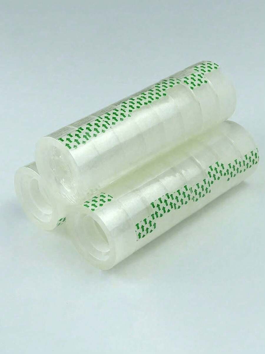 24 Rolls Of Clear Stationery Tape, Small Tape, Small Flower Pattern Tape. This Is An Office And Student Stationery Tape, Suitable For Office And School Use. - Default - View 1
