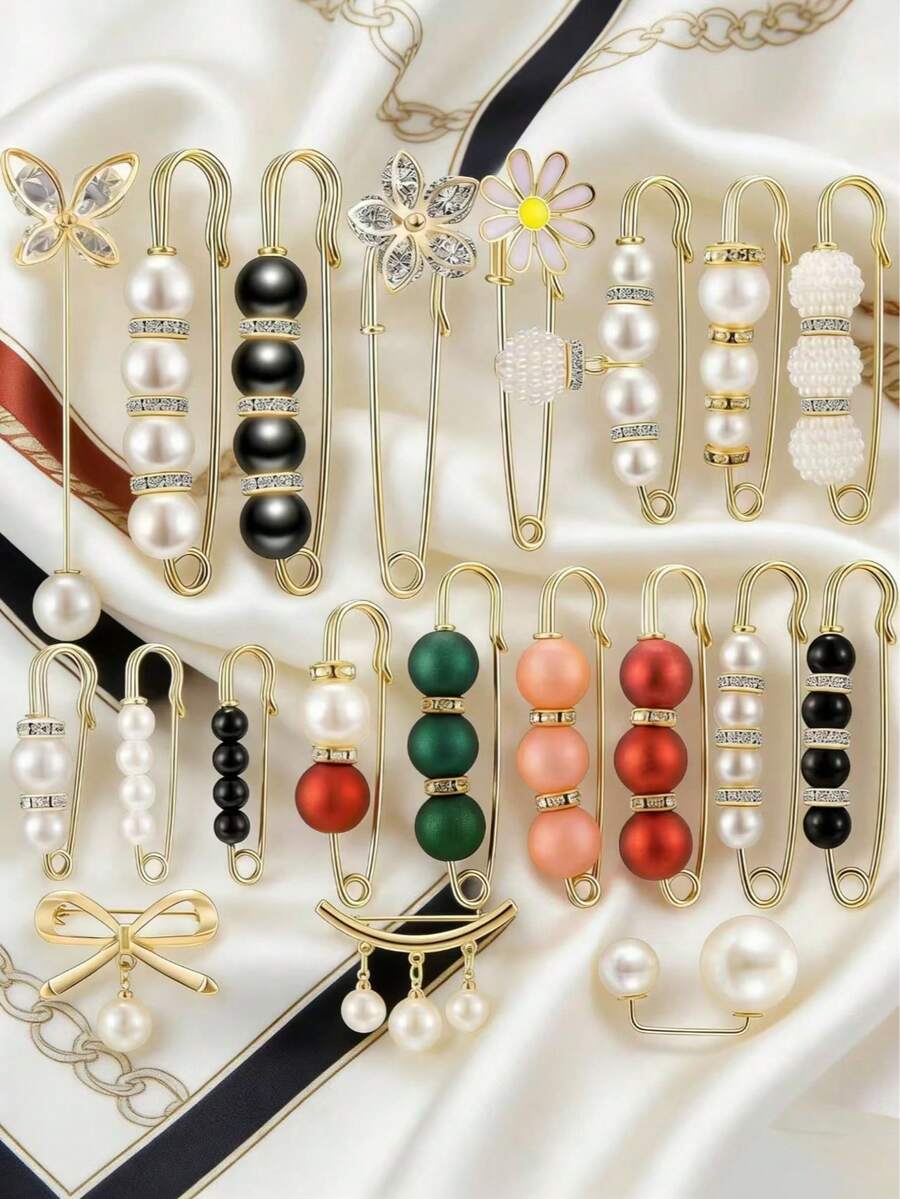 Bộ 20 trâm cài áo, trâm cài áo ngọc trai giả cho nữ và bé gái, kẹp áo len/ve áo thời trang, phụ kiện trang trí quần áo/quần, phụ kiện váy, ghim cài áo, túi xách, phụ kiện trường học, văn phòng, áo sơ mi, áo khoác, trang sức, Giáng sinh, Halloween, ghim cài áo, quà tặng giáo viên dễ thương, ngộ nghĩnh