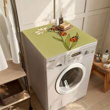 1pc Carrot Pattern Washing Machine And Dryer Top Cover Pad, Diatomite, Washing Machine Dust Cover, Kitchen Accessory, Anti-Slip, Suitable For Laundry Room, Bathroom, Home Decor And Room Decoration - Yellow Daffodils - View 5