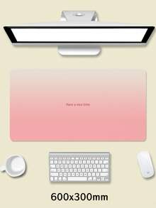 渐变粉色文字图案PU皮革鼠标垫，笔记本电脑桌垫，防滑，可水洗，防污，适合情侣/学生/办公室/学习空间，生日礼物，毕业礼物。 - 查看 13