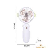 MEET SUN 1 pieza Ventilador de mano recargable de 1200mAh con 3 velocidades de viento, ventilador portátil plegable, ventilador para fijar el maquillaje, dispositivo de enfriamiento para el verano, ventilador de escritorio silencioso para dormitorio - Soporte de Mano - Ver 12