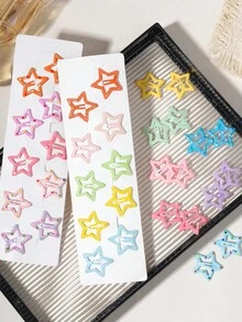 10 chiếc kẹp tóc hình ngôi sao ombre lấp lấp lánh, không gây hư hại, ngọt ngào và giản dị cho học sinh. - Phối màu - Xem 6