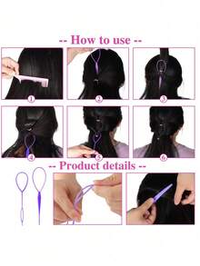 6pcs Hair Styling Set, Including Spray Bottle, Comb, Smooth Brush, Styling Brush, Tail Comb, Hair Accessories, Suitable For Makeup, Hairstyling - Multicolor - View 12