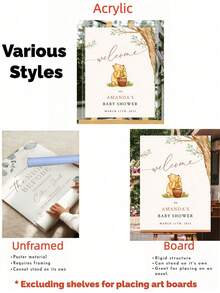 Customized Elegant Wedding & Party Welcome Sign - Personalized Design, 2D Acrylic, Chiffon Board, Multiple Material Poster Options, Suitable For Weddings, Birthday Parties, School Seasons, Graduations, Personalized Gift, Reception Decor - Multicolor 5 - View 5