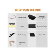 Gafas tácticas antivaho, gafas de ciclismo con 3 lentes intercambiables con protección UV400, regalos para hombres y mujeres. - Caqui - Ver 7