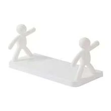 Nuevo organizador de pared con forma humana minimalista para el baño, soporte de almacenamiento de cocina creativo sin necesidad de taladrar - Blanco - Ver 6