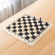 1pc Large Foldable Wooden Chess Board Game Set, Includes Chess, Checkers, And Backgammon, Develops Strategic Thinking, Adult Wooden Board Game, Best Gift For New Year - Multicolor - View 7