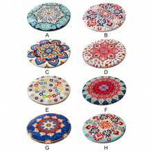 SANMOSPIN 1 chiếc đệm ngồi tròn kiểu Bohemian họa tiết hoa, có thể tháo rời và giặt được, chống trượt, tạo cảm giác thoải mái cho ghế văn phòng, ghế ăn gia đình, phòng học, trang trí nhà cửa. - Nhiều màu - Xem 3