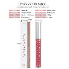 CAKAILA 11# Matte Liquid Lipstick Is Your Must-Have For Velvety, Long-Lasting Lip Looks. This Waterproof, Non-Sticky Formula Delivers Rich, Highly-Pigmented Color That Stays Put All Day, Resisting Smudging, Fading, And Transfer-Perfect For Daily Wear, Meals, Or Nights Out. The Creamy Texture Glides On Smoothly, Drying To A Soft, Matte Finish Without Drying Out Lips, While The Sleek Tube Design Makes Application Precise And Easy. Cruelty-Free And Available In Versatile Shades (Like The Deep Mauve Shown In Shade 11#), It's Ideal For Makeup Beginners And Pros Alike. Elevate Your Lip Game With This Affordable, Essential Cosmetic That Delivers Salon-Quality Results At Home. - 11# - 查看 3