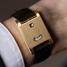 1pc CILOA Niche Design Artistic Square Watch, Retro Gold Brown/Black Silver Leather Strap, Luxury Quartz Watch - Black - View 1