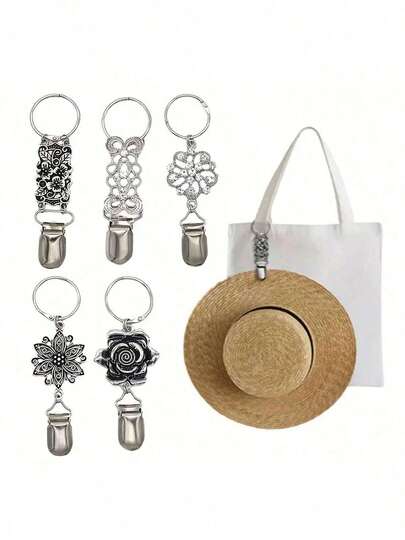 Vintage Metal Hat Clip - Ideal For Travel, Convenient Handbag Backpack Luggage Hat Clip, Fashionable For Women, Suitable For Outdoor Adventurers, Multipurpose Baseball Cap Clip, Outdoor Hat Accessories, Safely Secure Your Hat On Bag Or Luggage, Multipurpose Sun Hat Clip, Hat Accessories