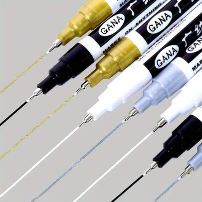 1 chiếc bút dạ siêu mảnh 0.7mm ngẫu nhiên - Vàng, Bạc, Trắng và Đen - Chống thấm nước và không trong suốt, thích hợp cho kim loại, gỗ, thủy tinh và thiệp chúc mừng | Thủ công mỹ nghệ, làm nhãn.