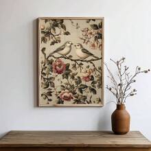 1 bức tranh canvas cổ điển có khung/không khung, họa tiết chim chóc, thực vật, tình yêu, hoa lá, động vật, cặp đôi, lãng mạn, phong cách Cottagecore, tranh treo tường trang trí nhà nông thôn, lối vào, hành lang, tối giản, mộc mạc cho căn hộ, phòng khách, phòng ngủ, trang trí nhà hiện đại. - A - Xem 1