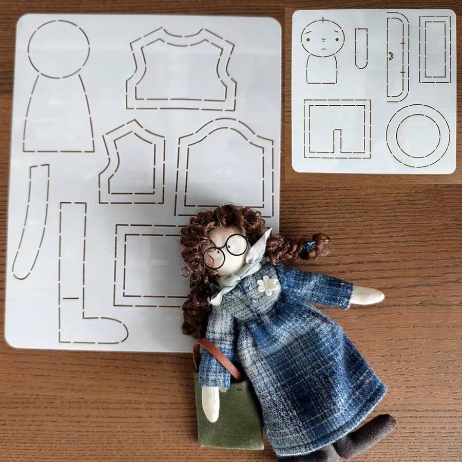 Bộ 2 khuôn mẫu may vá thủ công DIY, khuôn mẫu may PET, thước kẻ tái sử dụng, dụng cụ may vá thủ công cho người mới bắt đầu. - Nhiều màu - Xem 1