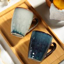1pc Vintage Ceramic Mug With Unique Kiln-Fired Glaze Pattern, Retro Luxury Design, Suitable For Daily Use, Cafes, Parties, Mother's Day Gift, Microwave/Oven/Dishwasher - Multicolor - View 9