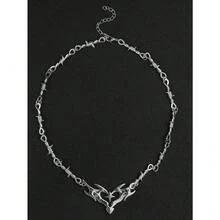 Spring Accessories 1pc Silver Punk Gothic Stylish Cross Thorn Wire Mesh Flame Heart Pendant Necklace For Men Fashion Dark Aesthetic Jewelry Accessory With Cute Goth Y2k Inspired Elements Exquisite Gift Idea For Holiday Gifting Birthday Celebration Anniversary Surprise Romantic Present For Boyfriends Brothers Male Friends Classmates Colleagues Family Members Suitable For Daily Wear Street Style Outings Party Events Festival Occasions Matching With Bag Charm Car Accessories And Various Casual Or Edgy Outfits Unique Punk Gothic Design Featuring Cross Thorn Wire Mesh And Flame Heart Details High Quality Silver Tone Pendant Necklace Lightweight Comfortable To Wear Durable Stylish Decoration For Men's Daily Look Ideal Small Gift For Holiday Greetings Special Moments And Festive Surprises Modern Edgy Gothic Y2k Style Necklace Perfect For Enhancing Personal Style And Adding Dark Charm To Any Outfit Great Gift Choice For Male Relatives And Friends Who Love Punk Gothic And Y2k Fashion Aesthetic - 彩色 - 查看 5