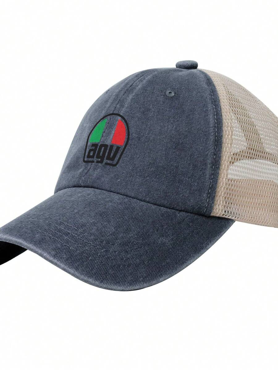 Agv New Printed Breathable Leisure Washed Denim Mesh Baseball Cap - Màu xanh hải quân - Xem 1