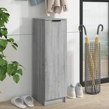 vidaXL Scarpiera, scaffale per scarpe, contenitore per scarpe, supporto per scarpe, contenitore per scarpe, cassapanca per scarpe, organizzatore per scarpe, mobiletto da ingresso, grigio, 30x35x100 cm, composito di legno - Grigio - Visualizzare 9