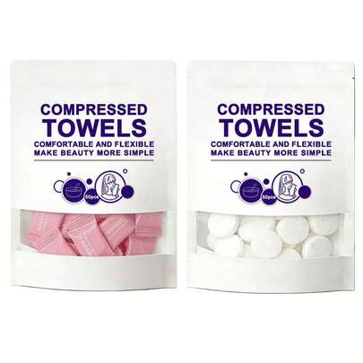50/100/200 tờ khăn mặt nén dùng một lần - Mềm mại, bền, vô trùng, thích hợp cho du lịch, gia đình, cắm trại ngoài trời, làm sạch mặt và cơ thể.
