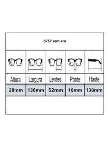Metal Eyeglass Frame, Small Rimless Model, On . - 銀色 - 查看 7