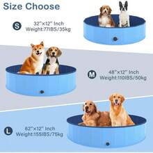 Foldable Portable Pet Bathing Tub, Detachable Pet Swimming Pool And Shower Bathtub, Anti-Slip Waterproof PVC Pet Swimming Pool For Dogs And Cats, Outdoor Backyard Children's Swimming Pool, Sandbox And Ball Pit, Available In Multiple Sizes - Blue - View 5