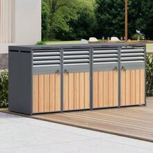 Storage Box With Hinged Lid, Ventilation Opening With Mesh, With Lock And Two Doors. - Gray 1 - View 2
