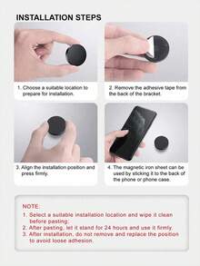 Adjustable Adhesive Car Dashboard 1pc Multi-Functional Mini Magnetic Phone Holder, 360 Degree Rotation, Suitable For Car Dashboard, Home, Kitchen And Office For All Smartphones Mother's Day Gift - Multicolor - View 6