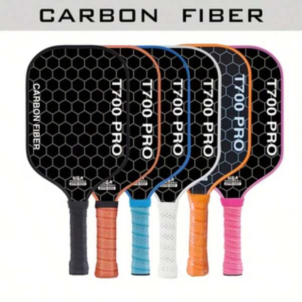 T700 Carbon Fiber Pickleball Paddle: Honeycomb Core + Multi-Color Design, Professional Competition & Training Model, Comfortable Breathable Handle, Large Sweet Spot, High Tolerance