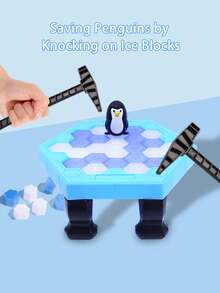 Juego interactivo de escritorio de romper el hielo con mini pingüinos, regalo de Navidad para niños, plataforma compacta y portátil hecha de múltiples bloques ensamblados, juguete de romper el hielo - Multicolor - Ver 1