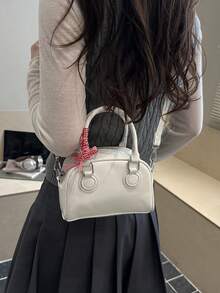 Minimalist Women Handbag, Fashion Versatile Street Style Tote Bag, Commuter Shoulder Bag - White - View 4