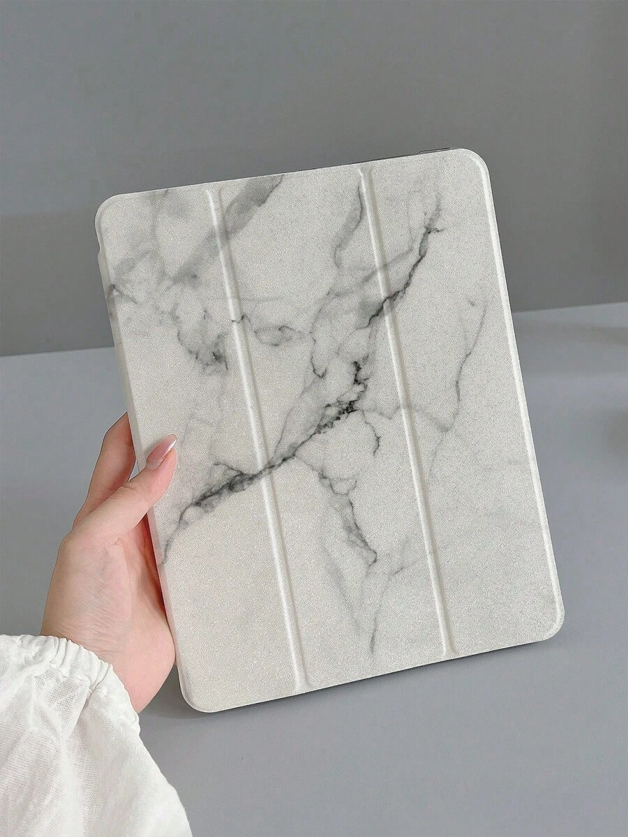 1 chiếc ốp bảo vệ TPU họa tiết đá cẩm thạch đen trắng tối giản, tương thích với iPad 7/8/9, Air 5/4/3 thế hệ thứ 9 10.2", Pro 11" (A16 2025), thế hệ thứ 10 kèm chân đế. - Nhiều màu - Xem 1