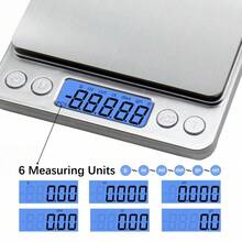 3kg High Precision Scale, 6 Unit Conversion, No Manual Calculation, Durable ABS Material, HD LCD Display, Suitable For Kitchen & Jewelry, Auto Shut Off - Battery Powered (Batteries Not Included) - Multicolor - View 5