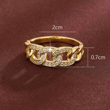 1pc Chain-Shaped Design Cubic Zirconia Inlaid Women's Ring - Multicolor - View 6