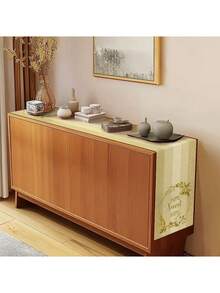 1pc Home Sweet Home Printed Wood Grain Table Runner, Suitable For Family Dining, Kitchen Decor, Home Decor, Outdoor Party And Restaurant Decoration, Linen Texture Appearance, Available In Multiple Sizes - Yellow - View 6