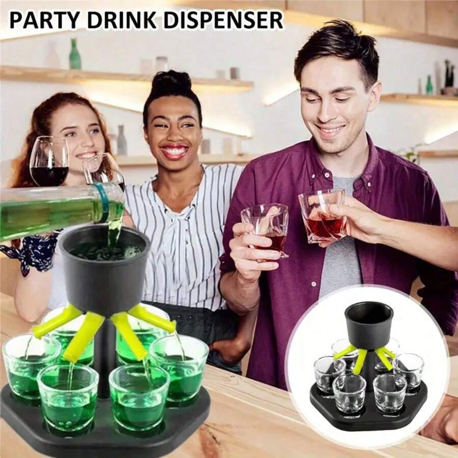 6-Cup Drink Dispenser, Party Beer & Beverage Dispenser, Drink Serving Set - View 1