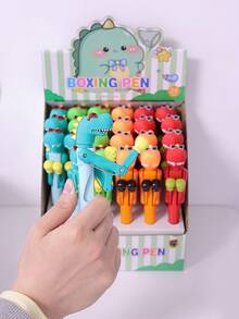 1pc/2pcs/4pcs Cool Dinosaur Boxing Ballpoint Pen, 0.7mm, Suitable As Back To School Gift And Stationery - Dinosaur Boxing Pen - View 3