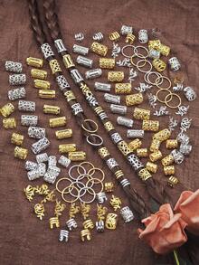 140pcs Metal Hair Clips, Hair Ties, Hair Accessories Suitable For Braids, Adjustable Hair Jewelry Accessories - Multicolor - View 2