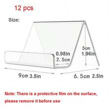 2/12pcs Acrylic Business Card Holder, Transparent Card Display Stand, Desktop Card Organizer - Clear - View 10
