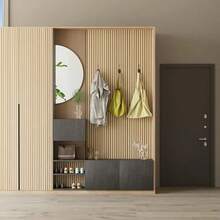 1pc Yellow Grid Wood Grain Contact Paper, Self-Adhesive Wallpaper, Home Decor Peel And Stick Wallpaper, Vinyl Film Wall Sticker, Self-Adhesive Removable Waterproof Wallpaper, Suitable For Kitchen Backsplash, Ceiling, Countertop, Cabinet Decor - Beige - View 9