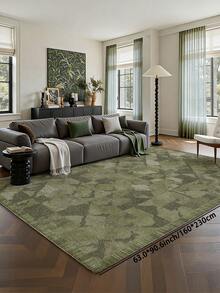 1 Piece Of Green Minimalist Printed Living Room Decoration Carpet, Abstract Modern Minimalist Style Printed Pattern,Plush Material, Soft And Comfortable Touch, Easy To Maintain, Anti Slip Backing, Area Rug, Suitable For Lobby, Rugs For Bed Room, Rugs Living Room, Bedroom Rug, Bathroom Rug, Kitchen Mat, Dining Room, Office, Room Decoration And Door Mat, Holiday Celebration. - Green - View 19