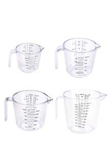 Cốc đong chất lỏng bằng nhựa 600ml/300ml/150ml, cốc đong đa năng dùng trong làm bánh và nấu nướng, dụng cụ nhà bếp thiết yếu. - Trong sáng - Xem 10