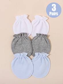 3双新生儿手套，柔软棉质防抓手套，呵护娇嫩肌肤 - 3Pairs - 查看 12