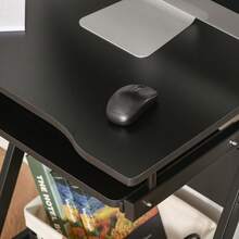 HOMCOM Roller Computer Table - A - View 9