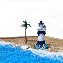 1pc Lighthouse Figurine, Nautical Theme Lighthouse Statue, Mediterranean Style Lighthouse Statue Decor, Suitable For Fairy Garden, Ocean Landscape Decoration, Nautical Craft Sand Table Scenery Accessories, Home Decor - A - View 5