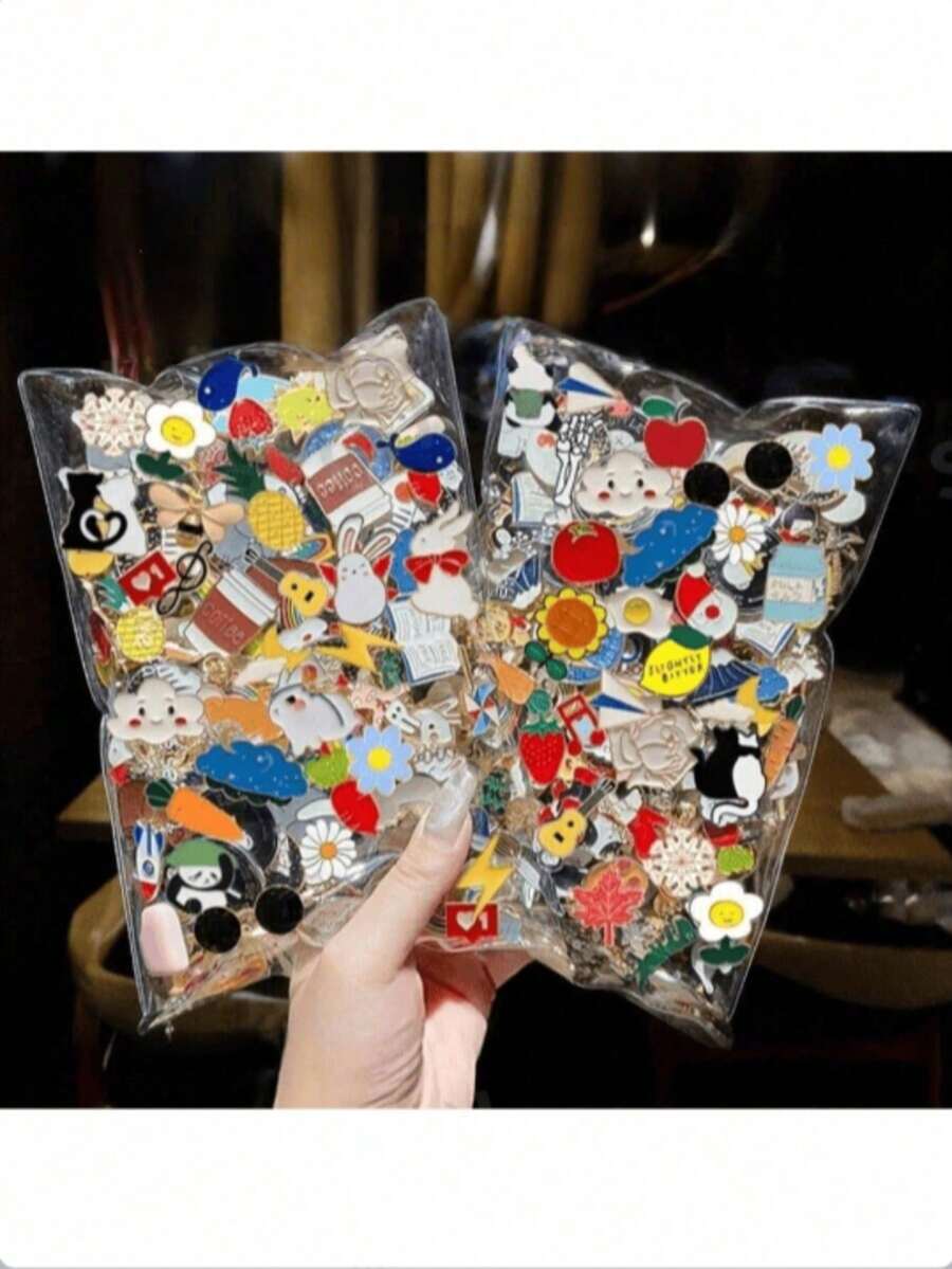 1/10/30/50/100枚卡通魅力胸针套装 - 哥特复古朋克珐琅徽章别针,适用于衬衫、包包和夹克 - 锌合金翻领别针,非常适合日常佩戴和派对 - 胸針 - 查看 1