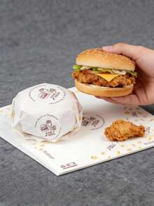Giấy gói hamburger dùng một lần, kích thước 29,5cm x 28cm, chống dầu mỡ và chống thấm nước, giấy nướng dùng để gói gà. - Giấy gói bánh hamburger bổ dưỡng và đa dạng - Xem 15