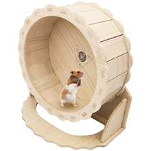 Rueda de ejercicio de madera para hámster/Rueda de correr para mascotas pequeñas/Suministros de juguete para hámster/Rueda de hámster de pie/2 en 1 montada en la pared + vertical/Rueda de hámster silenciosa/Rueda de hámster o jerbo, diseño silencioso, juguete antideslizante, juguete de actividad para mascotas pequeñas, aliviador del aburrimiento del hámster, resistente al agua y al moho, fácil de limpiar - Multicolor - Ver 3
