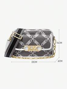 MK PARKER Women's Zipper Crossbody Bag With Wide Adjustable Strap And Flap Design - Black and White - View 8