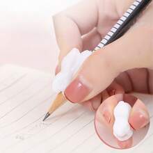 5 piezas/10 piezas/20 piezas Corrector de agarre de bolígrafo con forma de conejo para estudiantes, corrector de postura de escritura de 3 dedos, elimina hábitos de escritura incorrectos, cultiva un agarre adecuado del bolígrafo, escritura talla grande cómoda - Multicolor - Ver 3